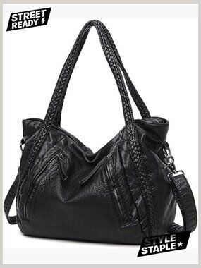 Large Slouchy Hobo Tote Handbag Soft Faux Leather Shoulder Purse